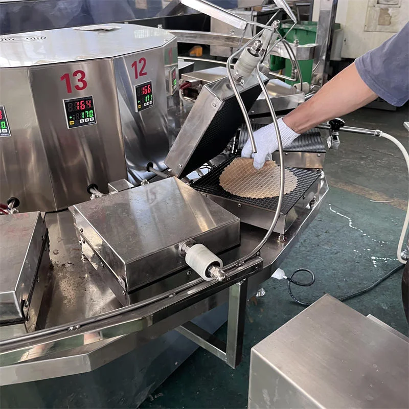 Stroopwafel Edible Tea Cup Icecream Wafer Egg Roll Rolled Sugar Waffle Making Machine FL Customized