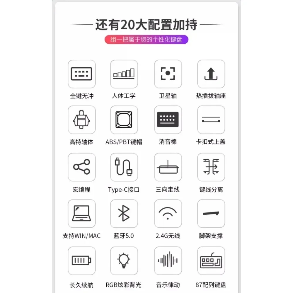 Tri-mode Wireless Bluetooth Mechanical Keyboard Kit  Customized 80% Layout 87 Keys RGB Type-C Wired Ergonomics DIY Hot-swappable