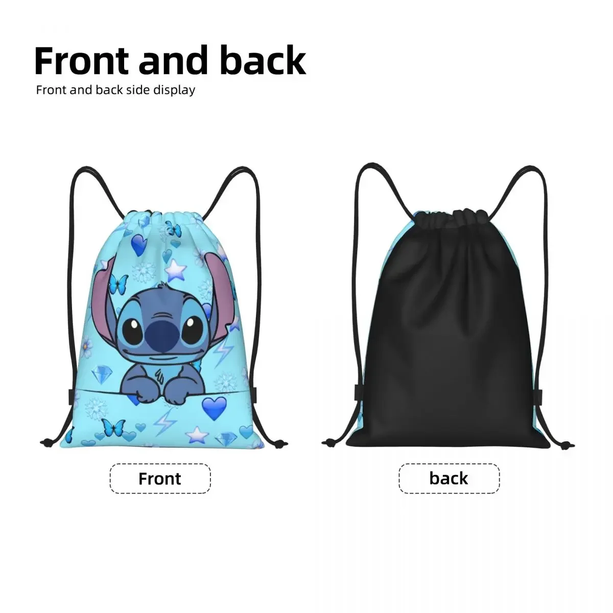 Custom Cartoon Little Stitch coulisse zaino borse uomo donna leggero Cute Monster Gym sport Sacks Sacks per viaggiare