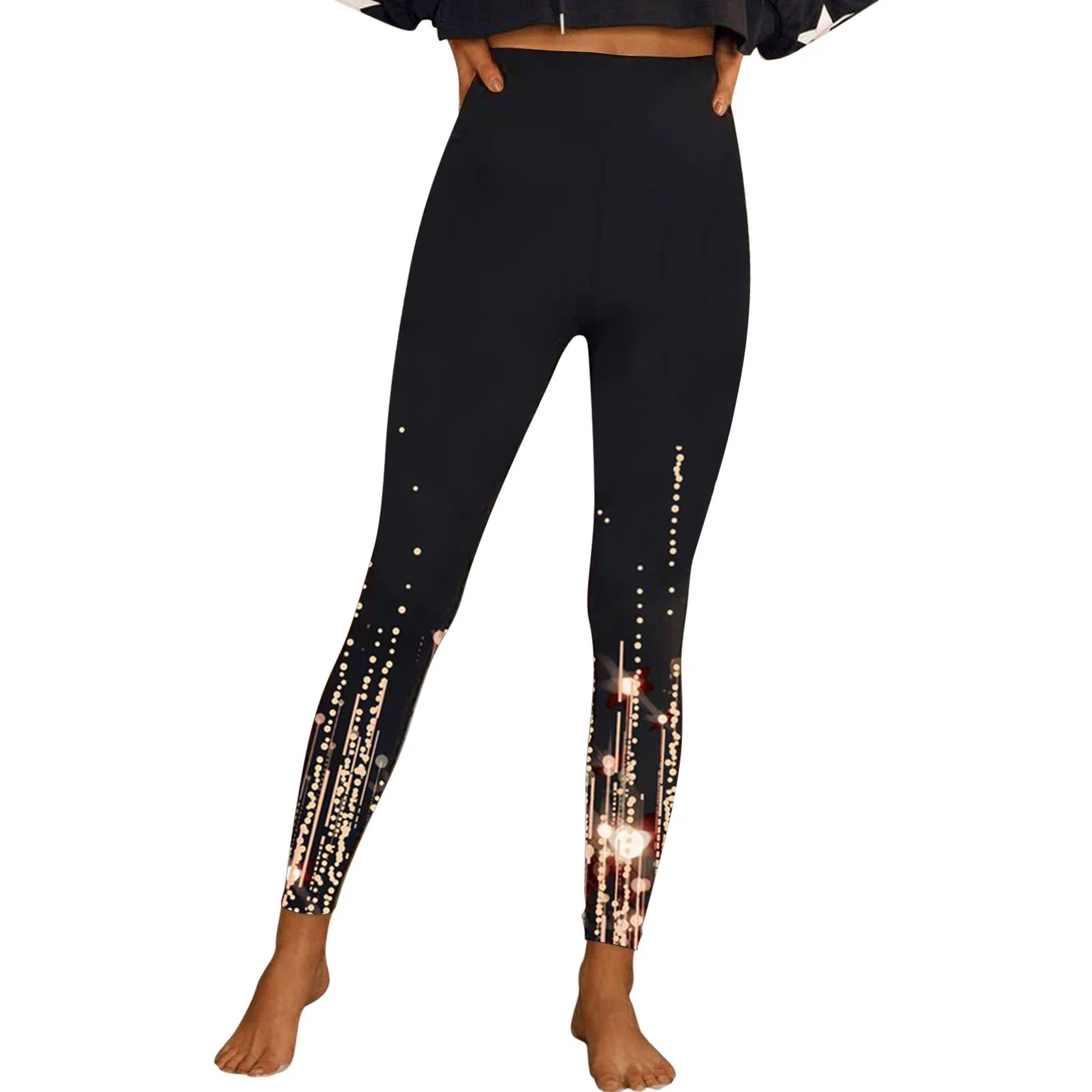 

2024 Women's Tight Fitting Elastic Waist Casual Sports Workout Pants Long Fashionable Print Trousers Outwear Yoga Costume