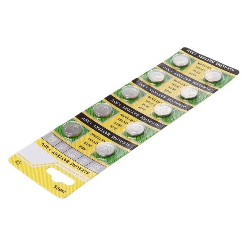 10 unids/set batería moneda multiusos 1,55 V AG8 batería botón para dispositivo electrónico LR1120 moneda botón