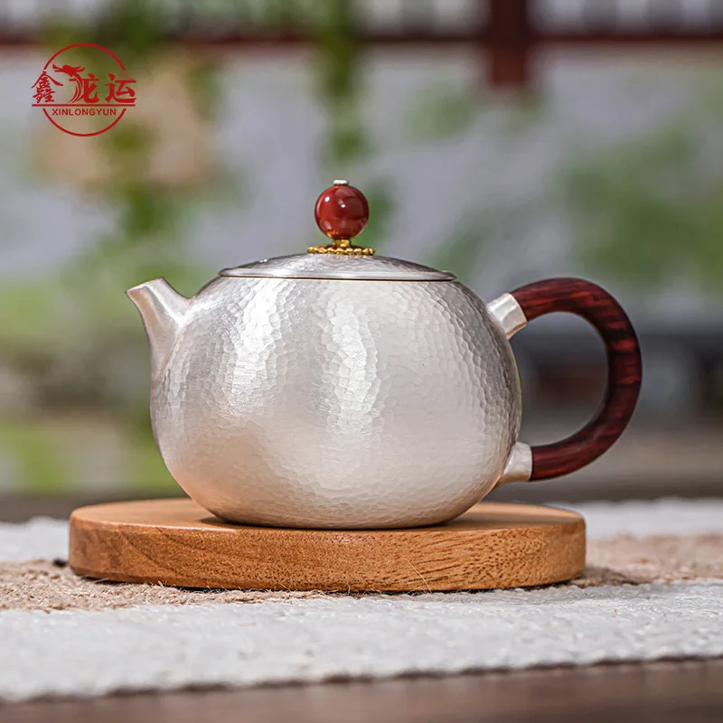 Pure silver Xishi pot 999 sterling silver, one Xishi pot, Chaoshan Kung Fu teapot, single person drinking tea