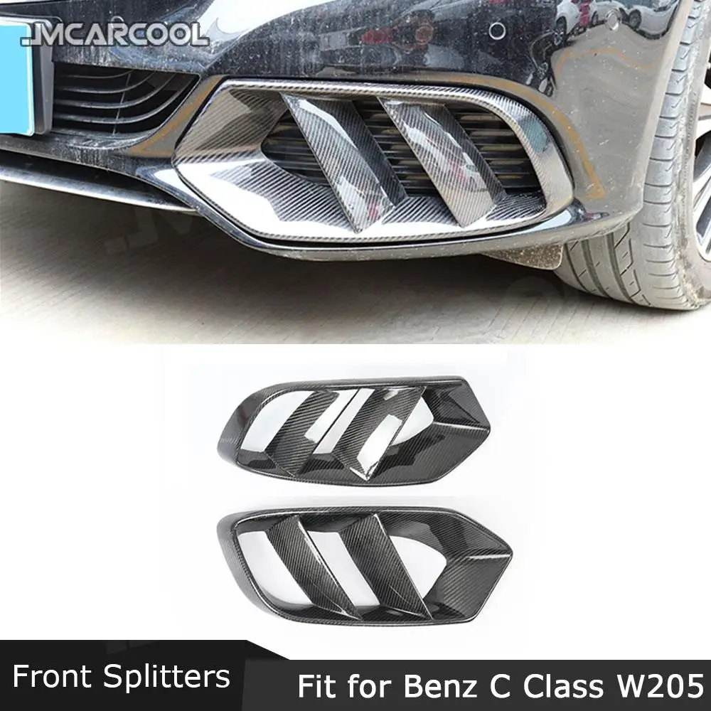 

Carbon Fiber Front Bumper Air Vent Outlet Cover Mesh Grill Decoration for Mercedes Benz W205 C Class C180 C200 2015-2019 FRP