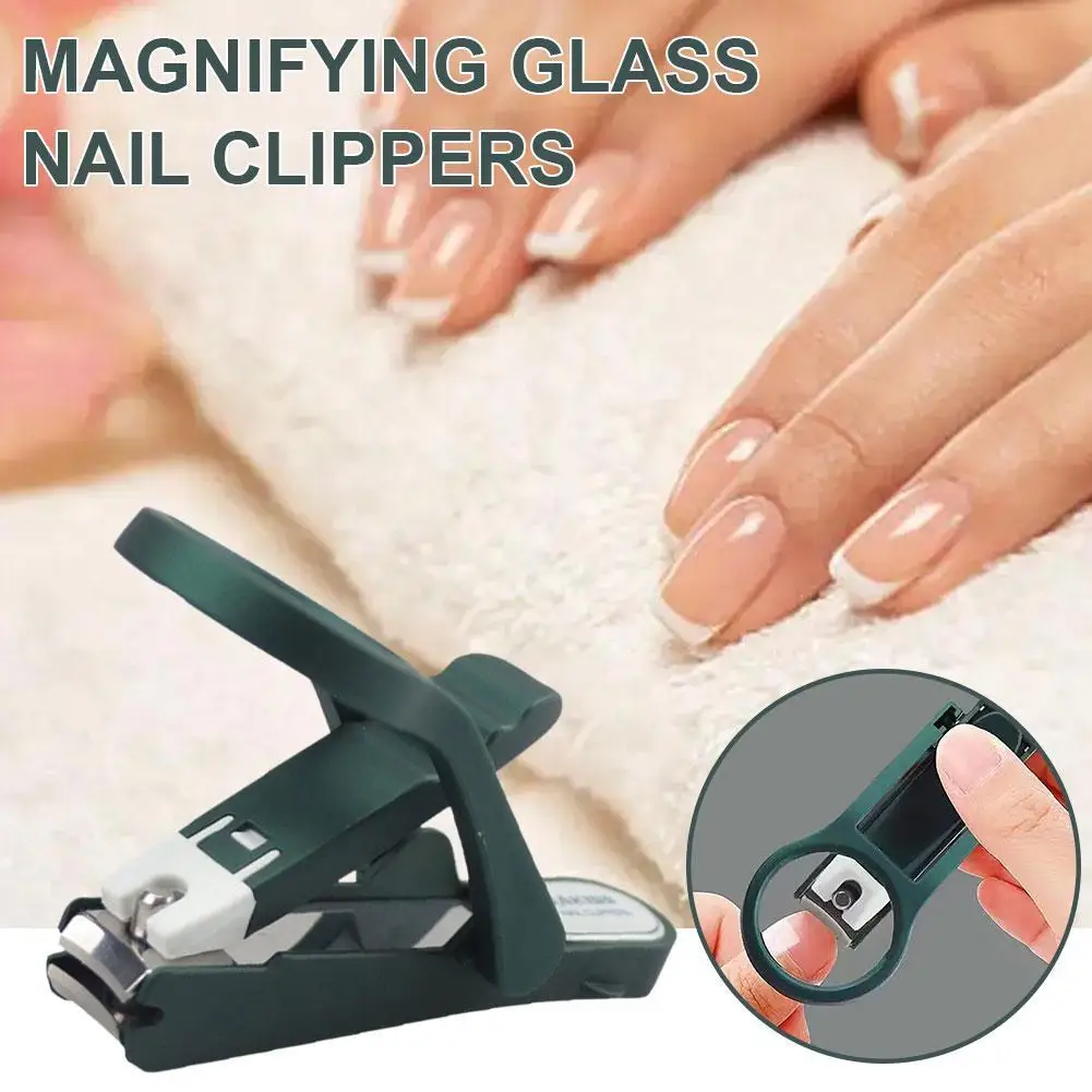 

1pc Magnifying Glass Nail Clippers High Quality Anti-splash Stainless Steel Nail For The Elderly