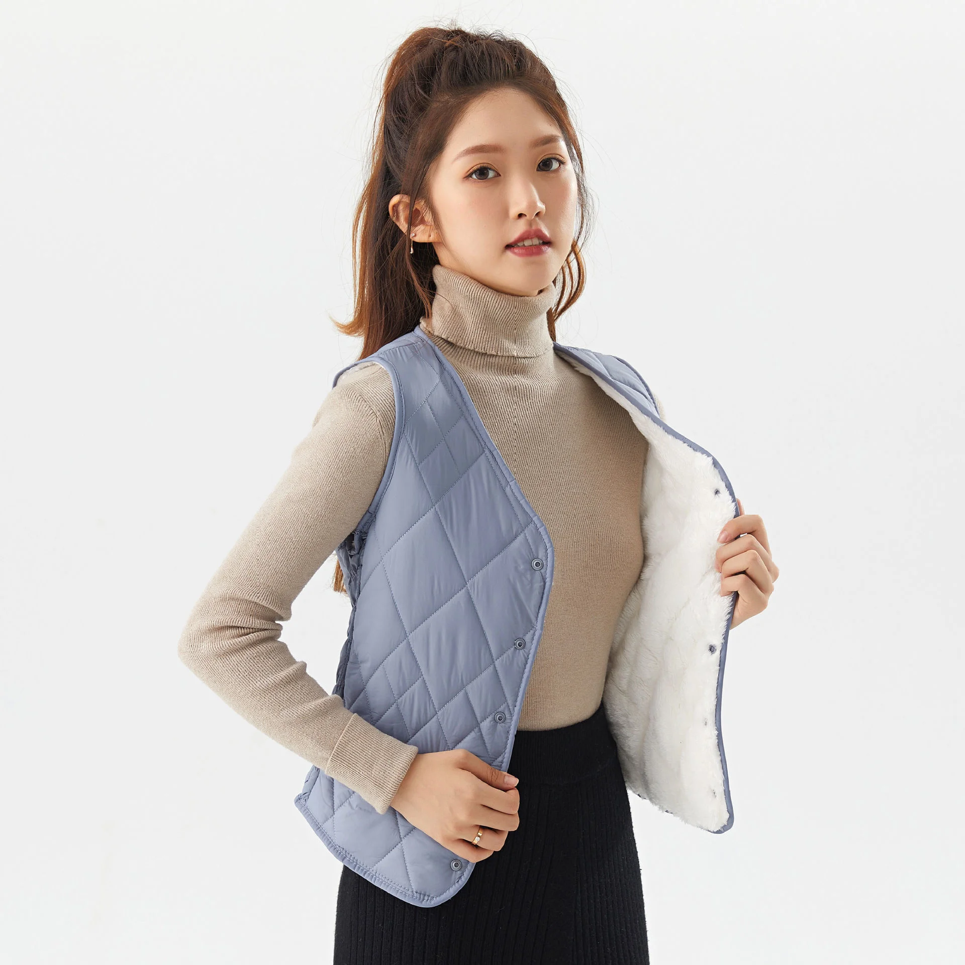 Women Sleeveless Vest Winter Warm Size 5XL Down Cotton Padded Jacket villus Female Veats Slim fit Sleeveless Waistcoat