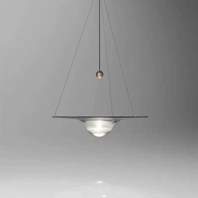 

Romeo's Hat 2023 New Trendy LED Glass Clear Lustre Hanging Lamps Pendant Light Suspension Luminaire Lampen For Living Room