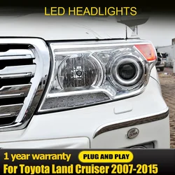 Car Front Lights For Toyota Land Cruiser LED Headlights LC200 2007 2008-2015 Headlamp DRL Lights Assembly Automotive Accessories