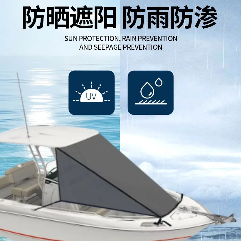 Easy-Store T-Shaped Ceiling Bow Sunscreen Awning for Yacht and Fishing Boat Waterproof and Rainproof Canopy for Ships