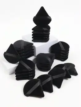 Triangular Suede Makeup Puff 5/10/20/30/50/100pcs, Ultra Soft Suede Material, Suitable For Contouring, Corner Application
