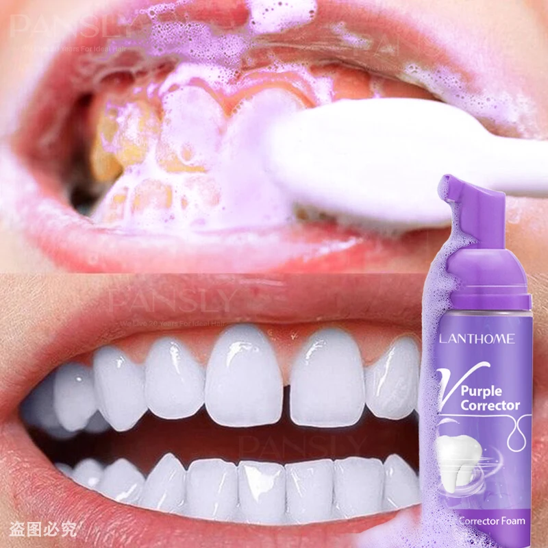 

V34 Colour Corrector Teeth Whitening Mousse Cleaning Repair Sensitive Tooth Removal Plaque Stain Brightening Purple Toothpaste