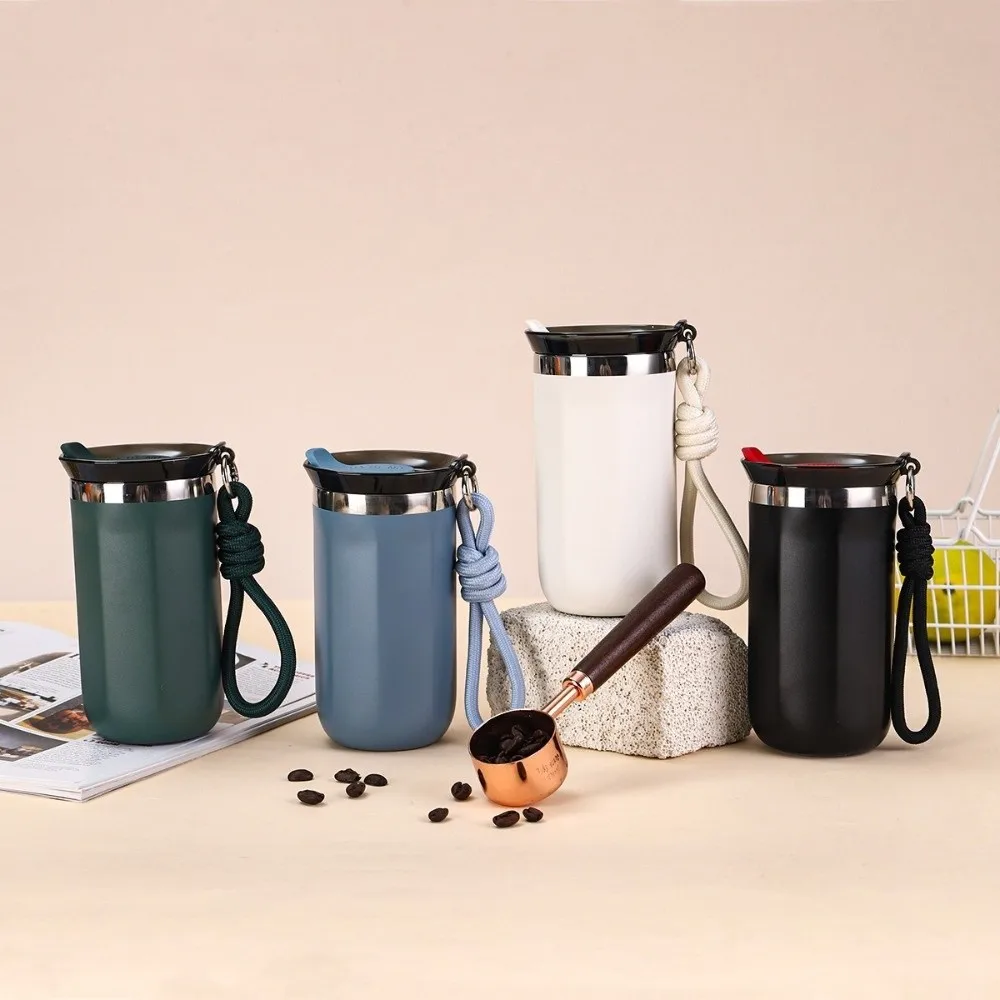 Practical 350ML/500ML Stainless Steel Insulated Cup Leak-Proof Double Wall Thermal Mug with Lid Vacuum Flask Commute Use