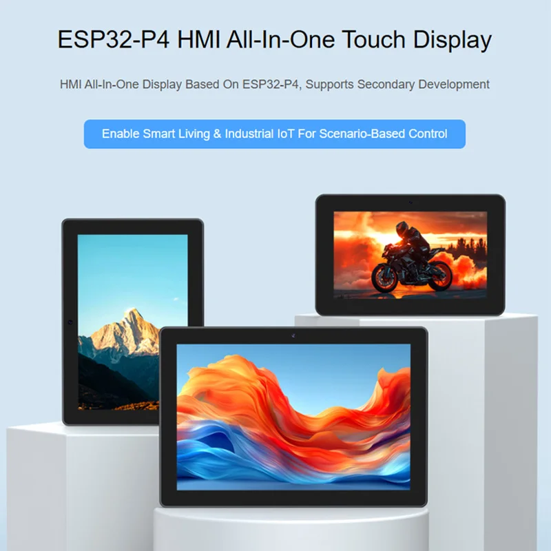 ESP32-P4-WiFi6 HMI All-In-One Touch Display Development Board 7/8/10.1 Inch with Microphones Speaker Camera Supports AI BLE 5