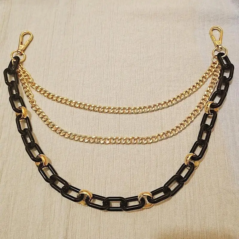 P88A السراويل سلسلة مع ديكور استرخى واضح سبيكة المحفظة سلسلة سحر الجينز جيب سلاسل الهيب هوب روك نمط سلاسل للنساء #4