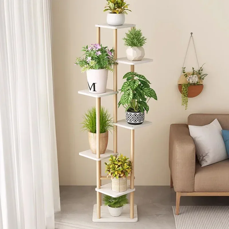 Sitting Room Balcony Plant Shelf Display Luxury Simple White Aesthetic Plant Stand Patio Estanteria Plantas Outdoor Decors