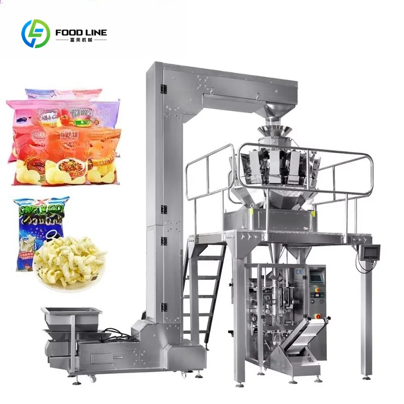Automatic Vertical Gusset Bag Filler for Snacks Bakery Food Large Capacity Weighing Packing System Custom