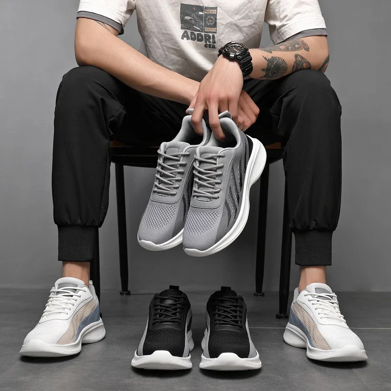 Chaussures de course de haute qualité Absorption des chocs chaussures de sport pour hommes baskets décontractées à la mode été respirant Tenis Masculino antidérapant