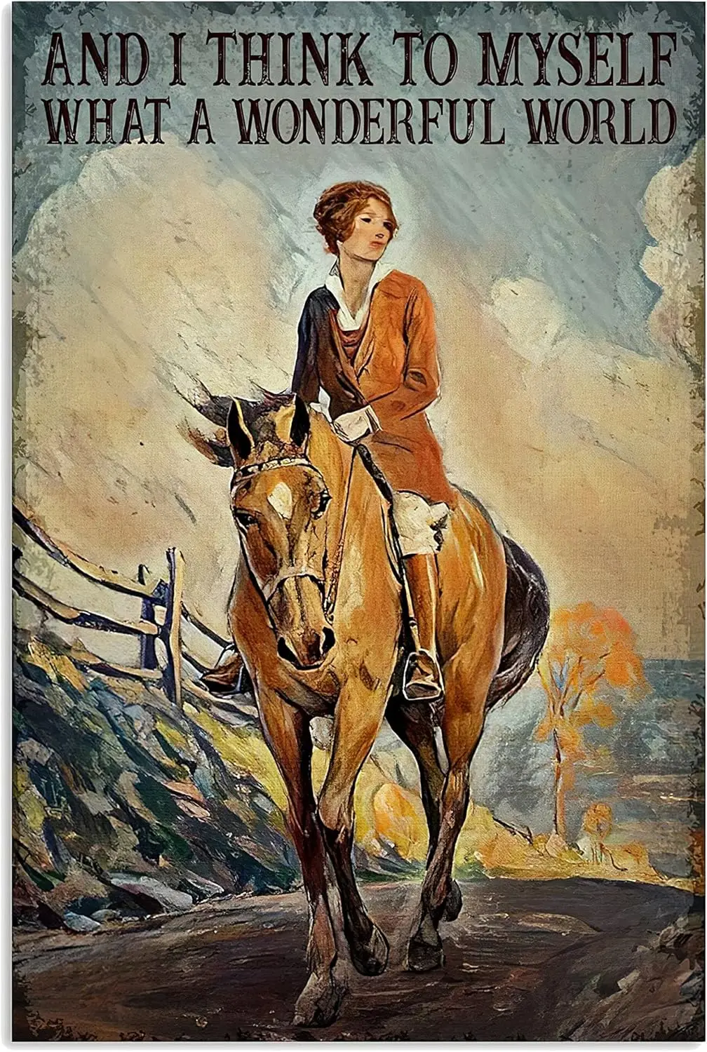 הבוקרת וינטג 'אוהבת סוסים רכיבה סוסים rodeo cowgirls vintage סימן למשרד/הבית/כיתה תפאורה מתנות-bir הטוב ביותר