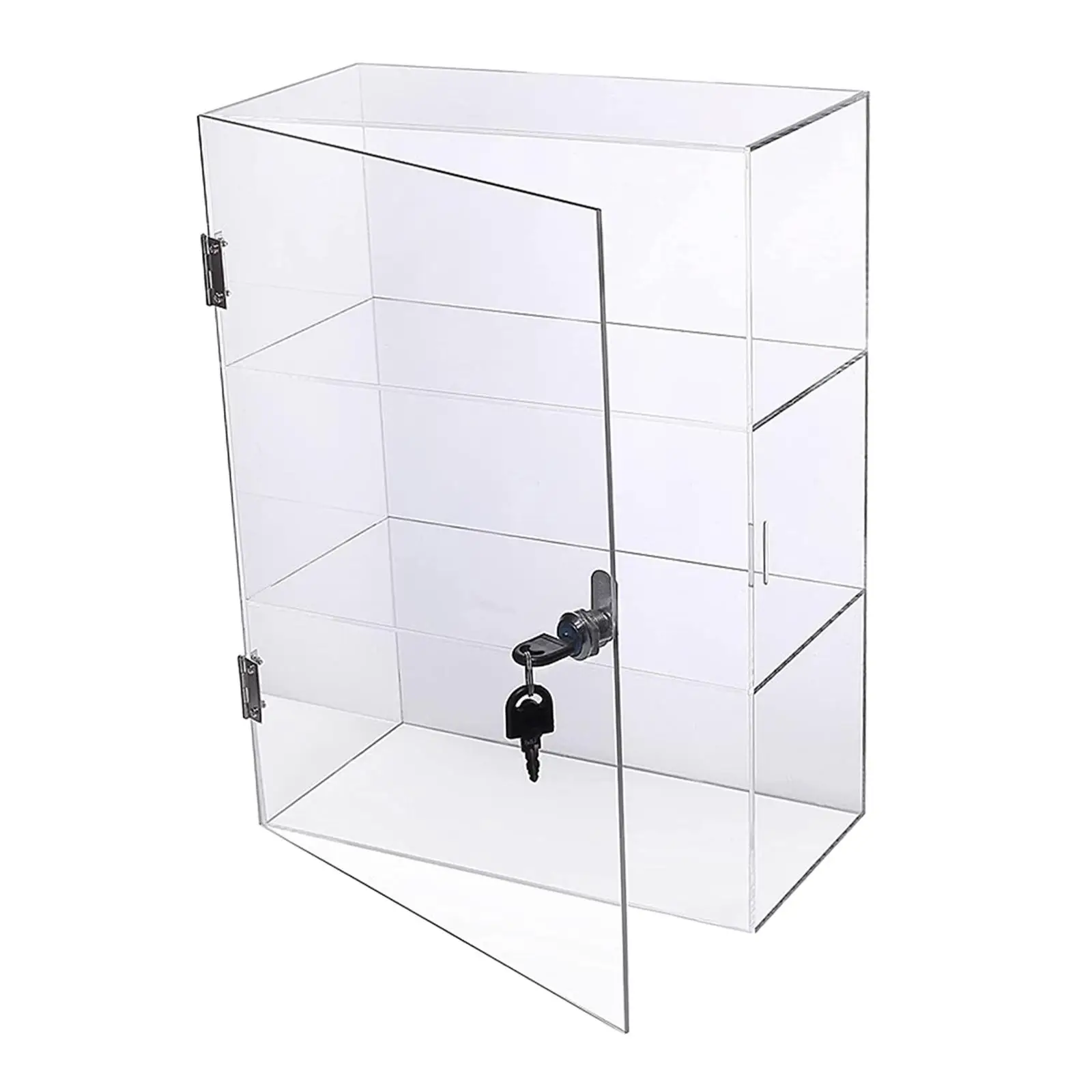 Acrylic Display Case with Lock Protective Holder Clear Showcase for Retail Stores Collections Models Figures Jewelry Accessories
