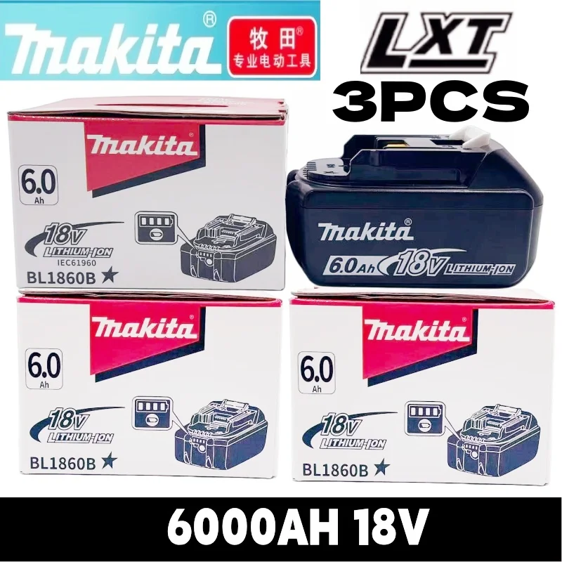 Originele Makita 18V Oplaadbare Batterij 6.0Ah BL1860 BL1860B BL1840 BL1840B BL1850 BL1850B Voor Makita Elektrisch Gereedschap