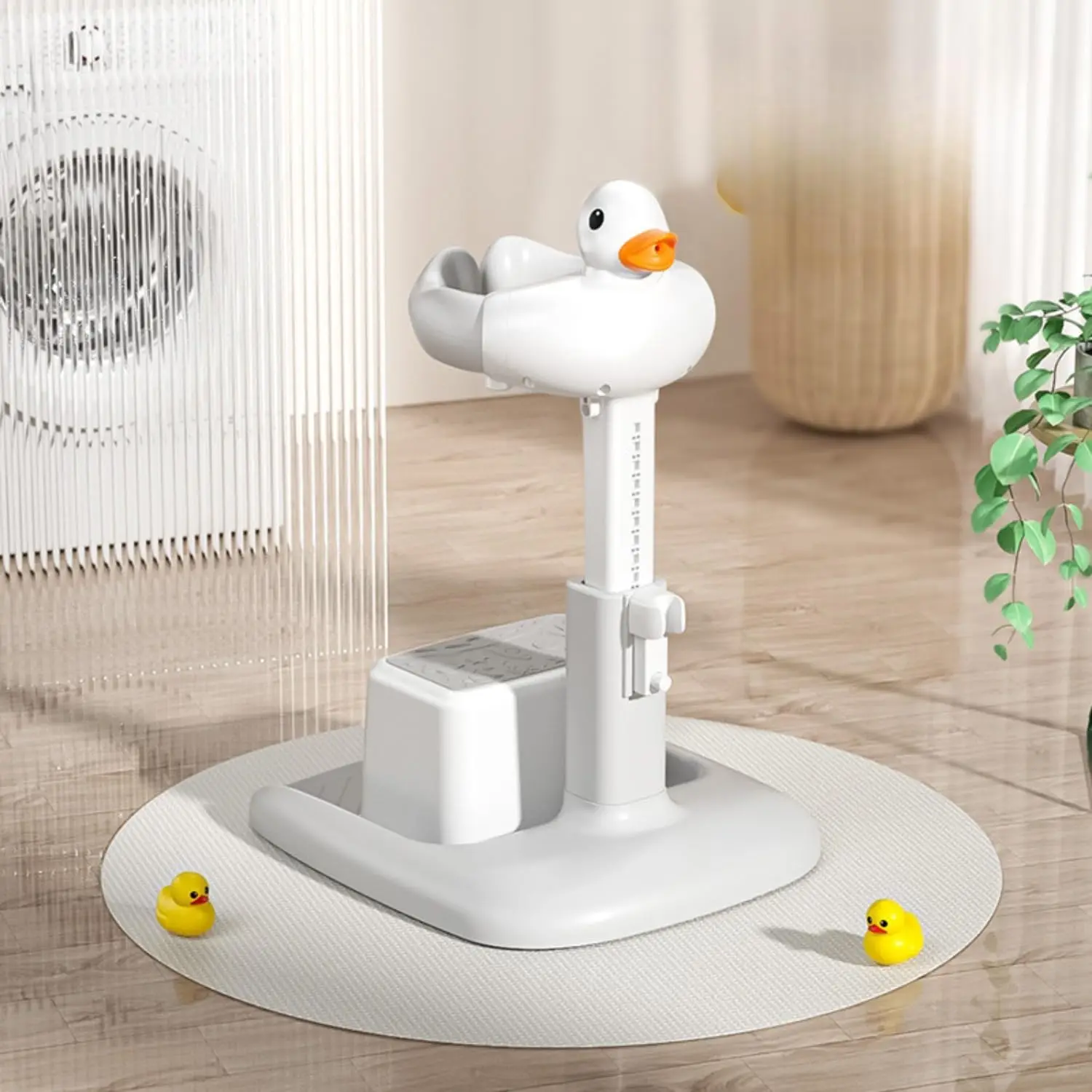 

Adjustable Height Baby Shower Stand with Bath Seating, Baby Bath Stand with Anti-Slip Base, Toddler Portable Bath Helper