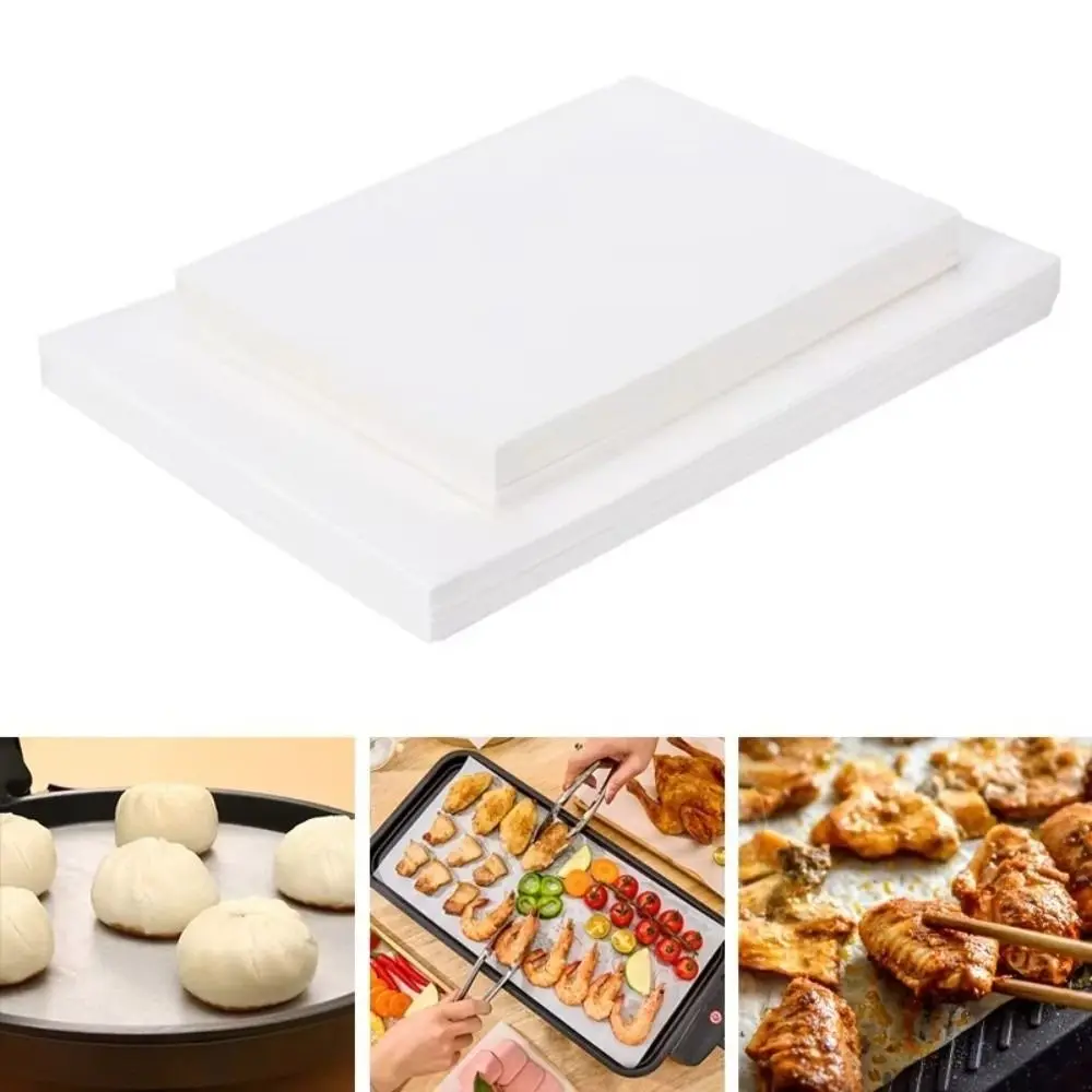 

200Pcs Baking Utensils Heat-resistant Baking Paper Waterproof White Parchment Paper Non-toxic Thickened Oil-proof Paper Oven