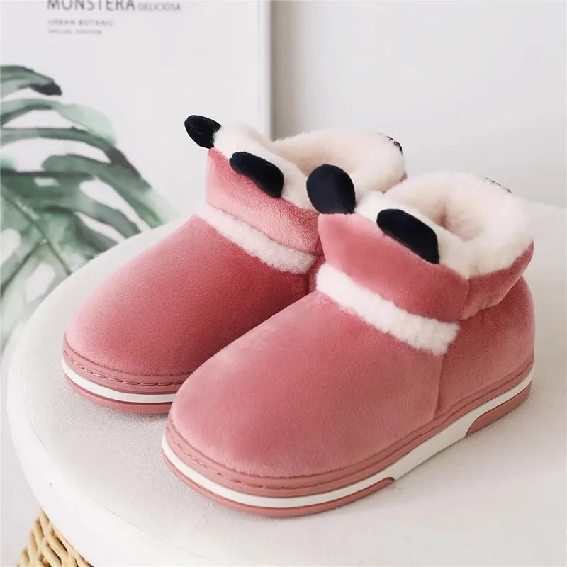 

Children Winter Shoes 2024 New Boys Girls Cotton-Padded Home Indoor Slippers Anti-slip Thick Warm Plush Casual Shoes for Kids