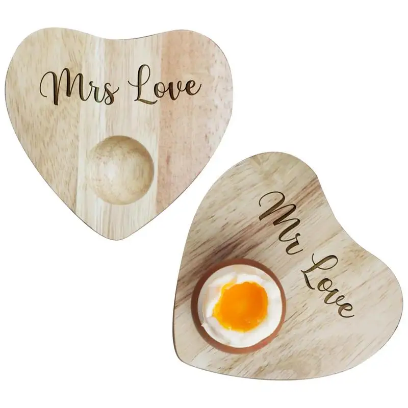 Egg Platter Wooden Egg Display Holder Container Carrier Tray Heart Shaped Egg Platter Container Carrier For Party Favor Wedding