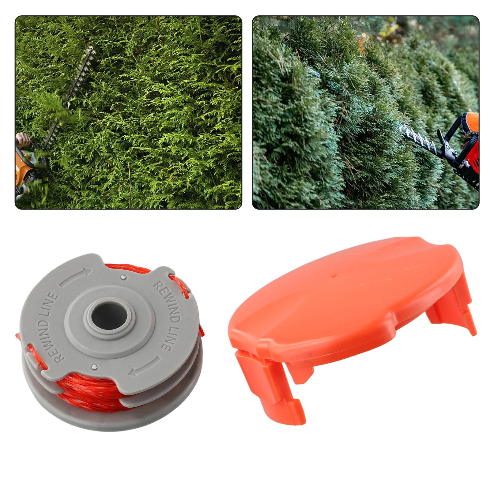 

Double Autofeed Spool & Line & Spool Cap Cover For Grass String Trimmers Lawn Mower Replacement Parts Gardening Tools