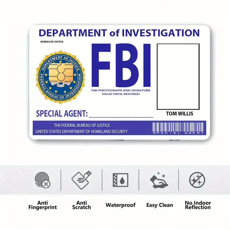 FBI Bureau of Investigation Medal Logo Anmie PVC Sticker Film Skin Cover for Credit Card Debit Bank Subway Bus Card Decor Decals