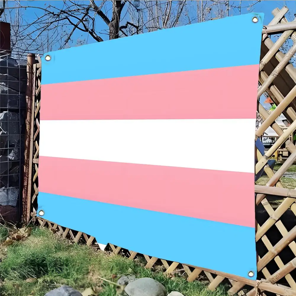 Transgender Pride Flags Edgeless four-ring hanging decor indoor outdoor compatible easy for hanging display
