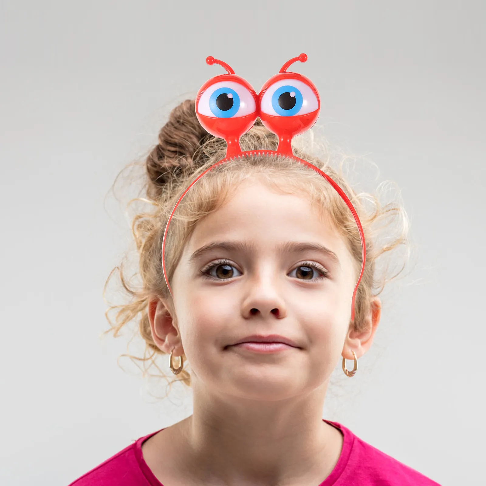 

4Pcs Big Eyes Glowing Hair Hoop for Kids Cartoon Plastic Hair Band Party Costume Festival Cosplay Christmas Prom Daily Use