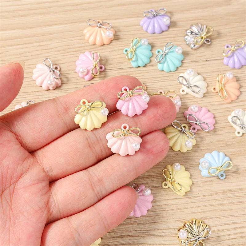 5 Stück niedliche, bunte Metall-Sternfisch- und Muschel-Anhänger für die Schmuckherstellung, zum Basteln von Halsketten, Ohrringen und Armbändern, DIY-Bastelzubehör. – Detail 7