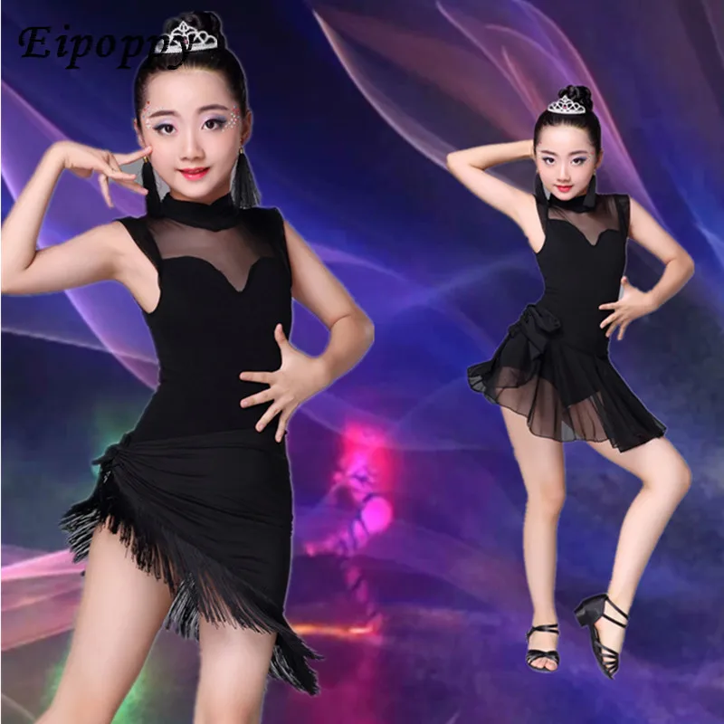 The new children's Latin dance skirt girls dance clothes and summer children's costume contest Grading girl tassels