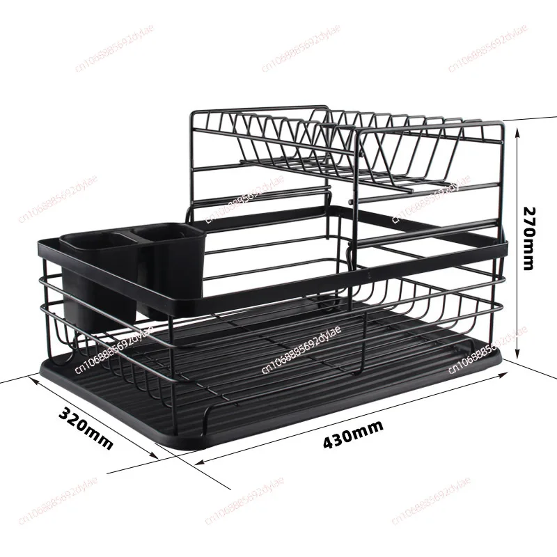 

New Practical Kitchen Countertop, Bowl and Chopsticks, Drain Rack, Household Double-layer Plate and Dish Storage Rack, Tableware