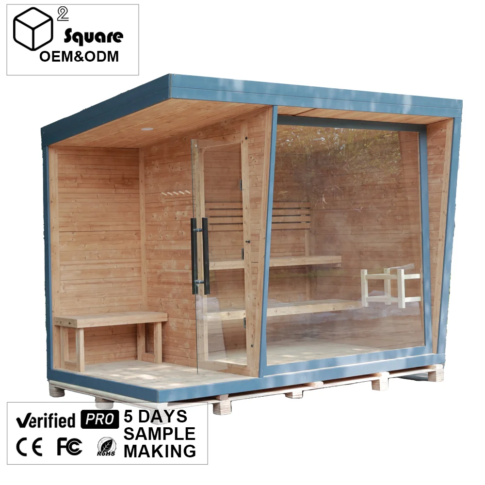 Outdoor SaunaTrending Modern Design Outdoor Sauna Room With Ergonomic Backrest And Low Noise System For Gym Bedroom Or Beach Hou