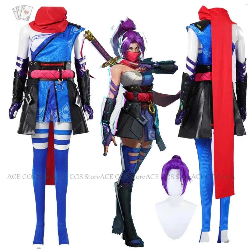 

NewAnime MR Rivals Psylocke Cosplay Sai Sai Ninjia Costume Wig Game Clothes Default Uniform Halloween Sexy Cos Wiccon Cosplay An