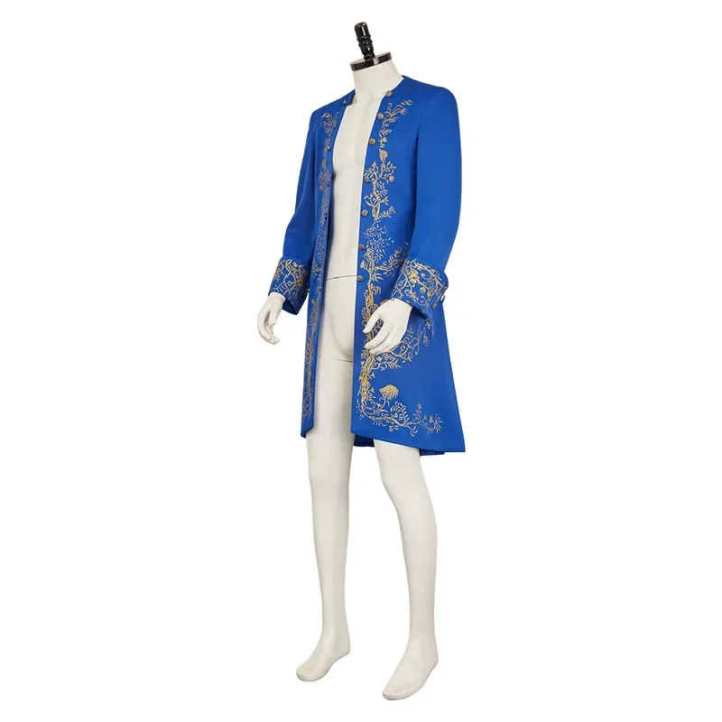 

COSda@2025 Prince Beast Cosplay Costume Beauty Disguise Coat Men Retro Medieval Blue Jacket Outfits Halloween Carnival Party Sui