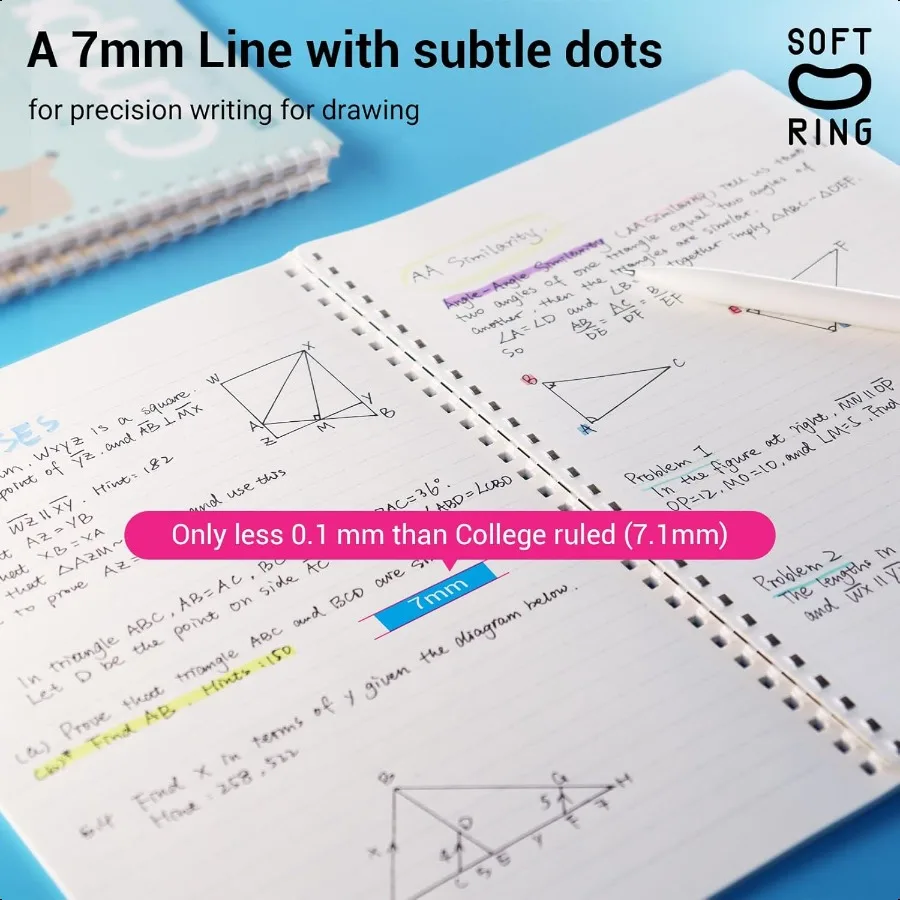 Caderno espiral diário 3 pacote campus b5 caderno de anel macio com pontilhado uma régua de 7mm 40 folhas animal bonito 1 assunto caderno em