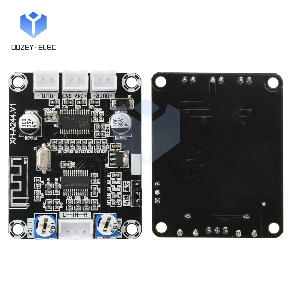 Módulo amplificador de áudio bluetooth dc12 ~ 24v XH-A244 placa amplificadora digital 2.0 canal duplo 30w * 2 amplificador estéreo de alta fidelidade