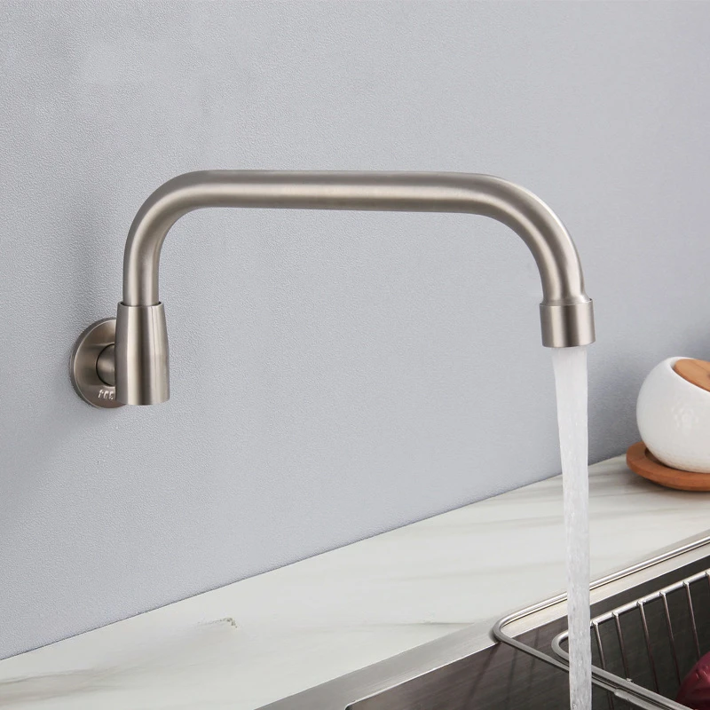 SUS304 Stainless Steel Kitchen Faucets - Hotel Kitchen Stove - Semi-Automatic Tap Switch - Chef\'s Special Swing Dragon