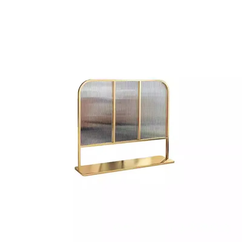 Wholesale restaurant removable stainless steel glass low partition hot pot city hotel private room wrought iron screen free of p