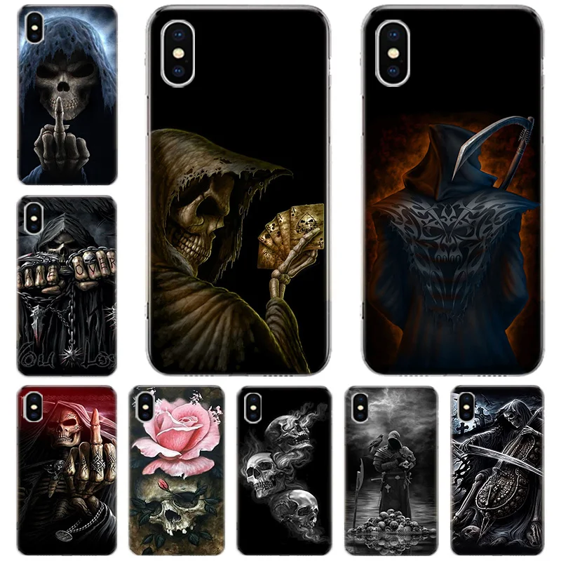 Grim Reaper Skull Skeleton Phone Case For Apple Iphone 12 Mini 14 13 15 Pro Max 11 X XS XR 16 Plus Funda Cover Shell Co