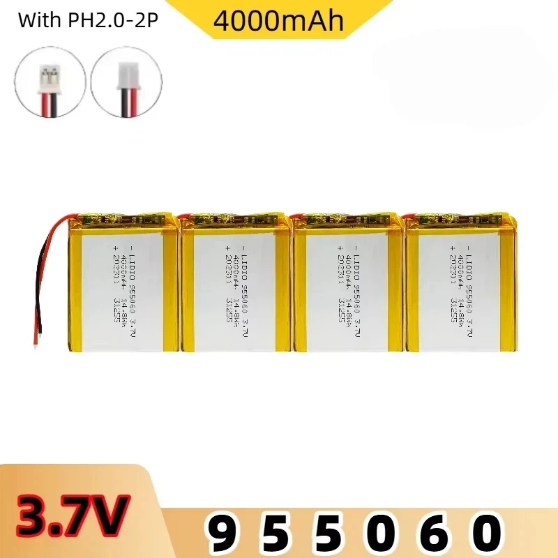 1-15pcs 955060 Battery 3.7V 4000mAh Lipo Polymer Lithium Ion Rechargeable Built-in Lithium Battery Replacement