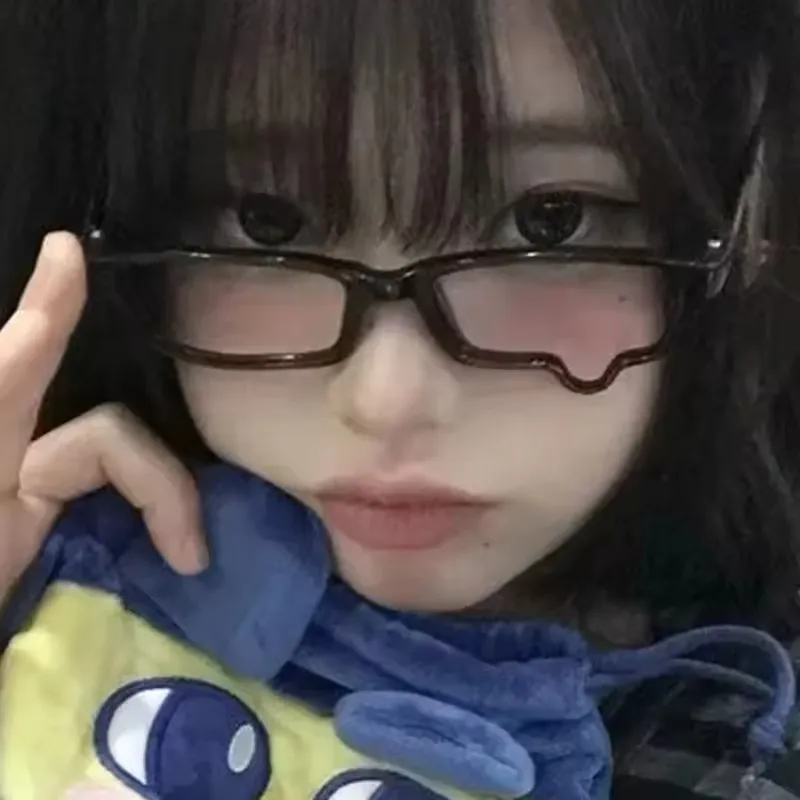 Y2K أنيمي البكاء يقطر الدموع نظارات للنساء الرجال للجنسين الأسود إطار النظارات الرجعية Kawaii هالوين تأثيري الملحقات