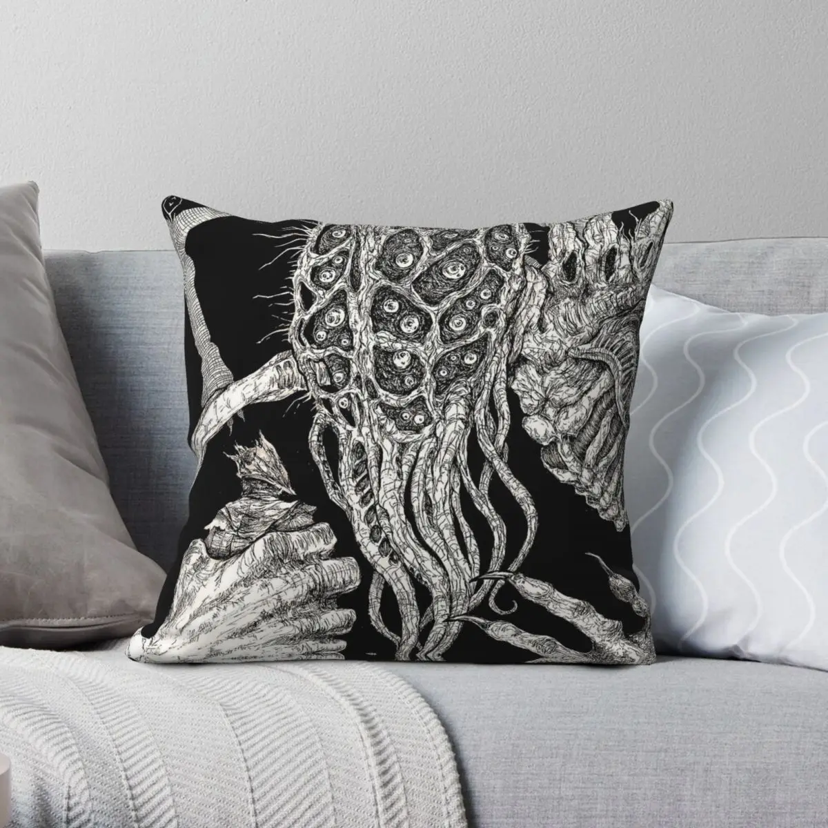 Bloodborne Amygdala Square Pillowcase Polyester Linen Velvet Pattern Zip Decorative Home Cushion Cover