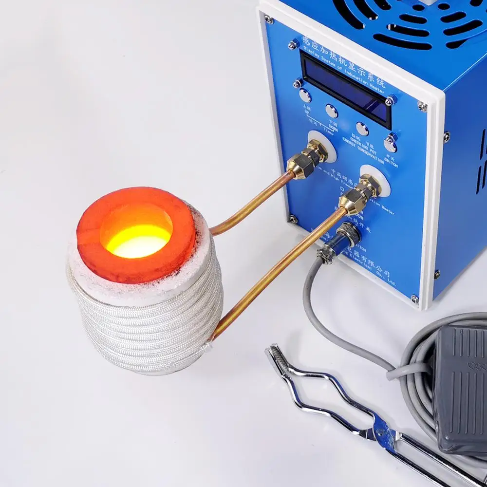 Calentador de inducción, máquina de calentamiento por inducción, 1,5 kW, 2,5 kW, horno de fundición de Metal, soldadura de alta frecuencia, equipo de enfriamiento de Metal