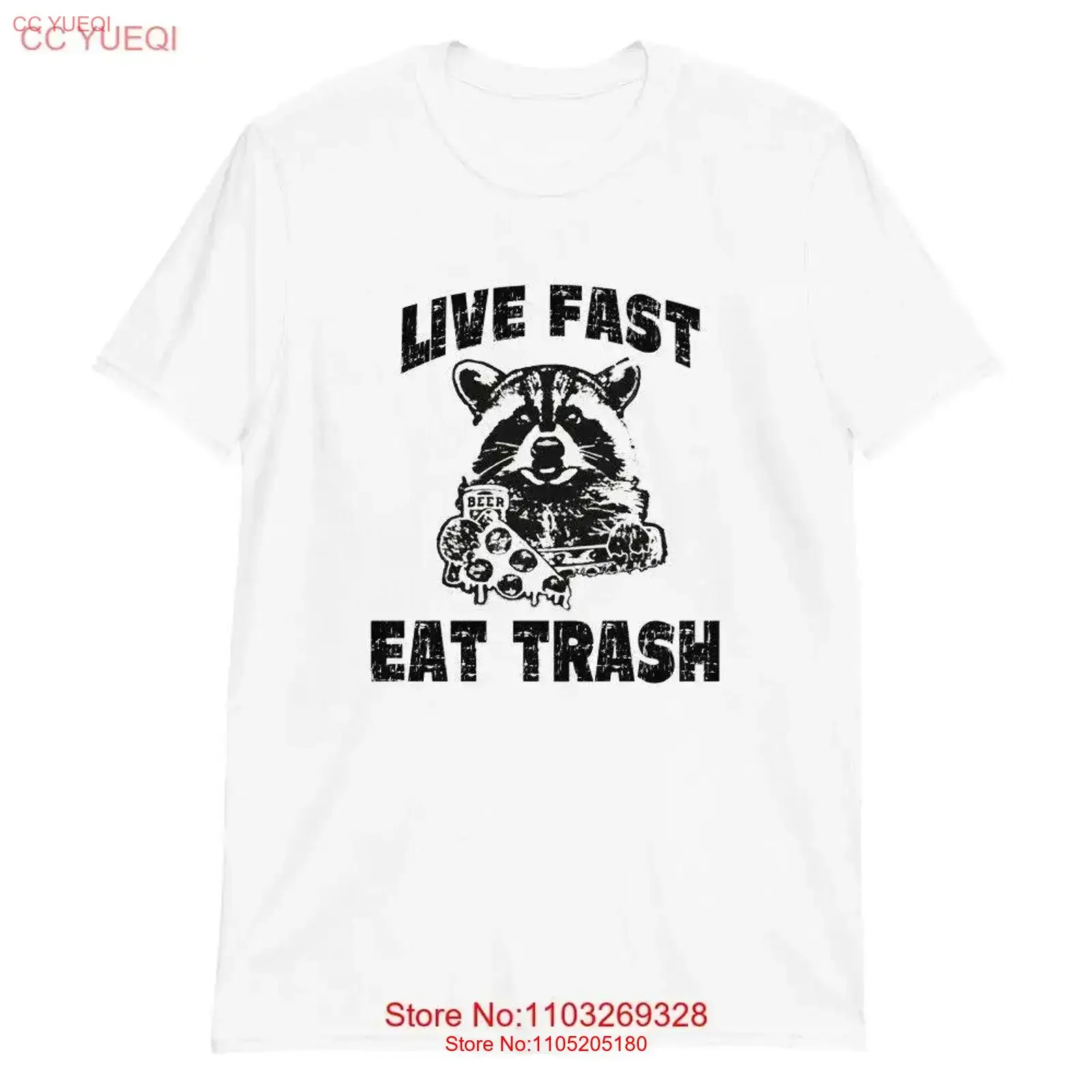 Live Fast Eat Trash T Shirt vintage Washed Stretched Breathable Casual Soft homme Unisex Versatile designer clothes Stylish