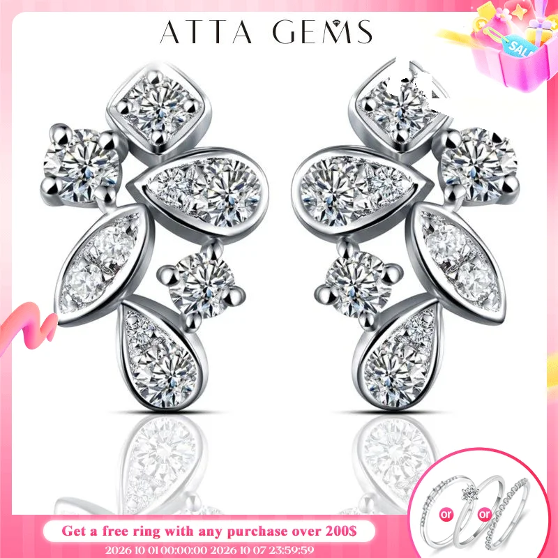 New Arrivals Moissanite Diamond 925 Sterling Silver Stud Earrings Passed Diamond Test Moissanite Fine Jewelry for Women Gift