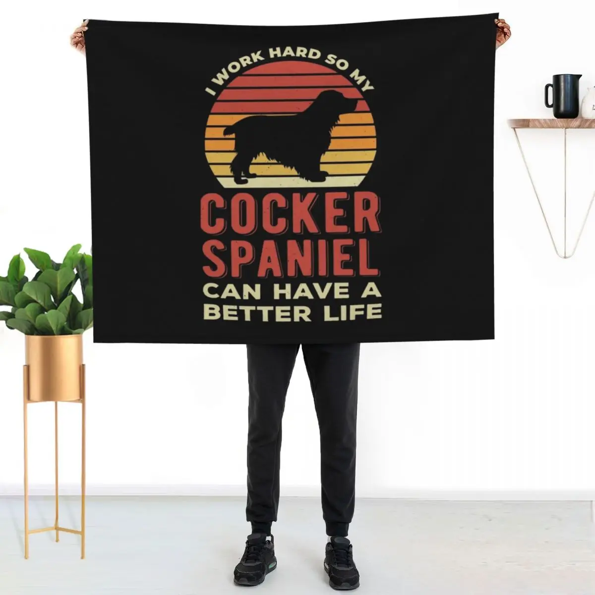 Cocker Spaniel Funny Throw Blanket Flannel Sofa Quilt Warm for sofa Softest Travel Blankets