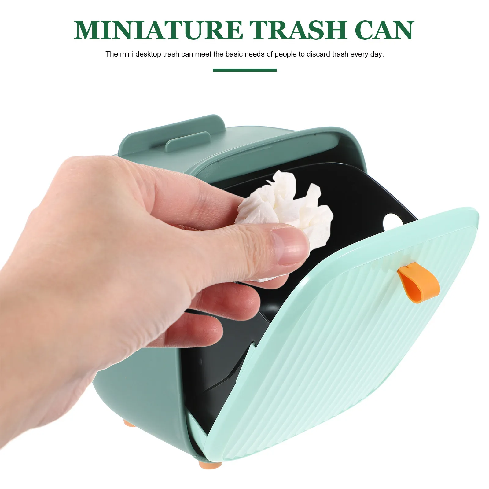 

Миниатюрная настольная корзина для мусора с крышкой, компактный настольный контейнер для отходов, небольшой контейнер для мусора с защитой от запаха для дома, офиса, общежития